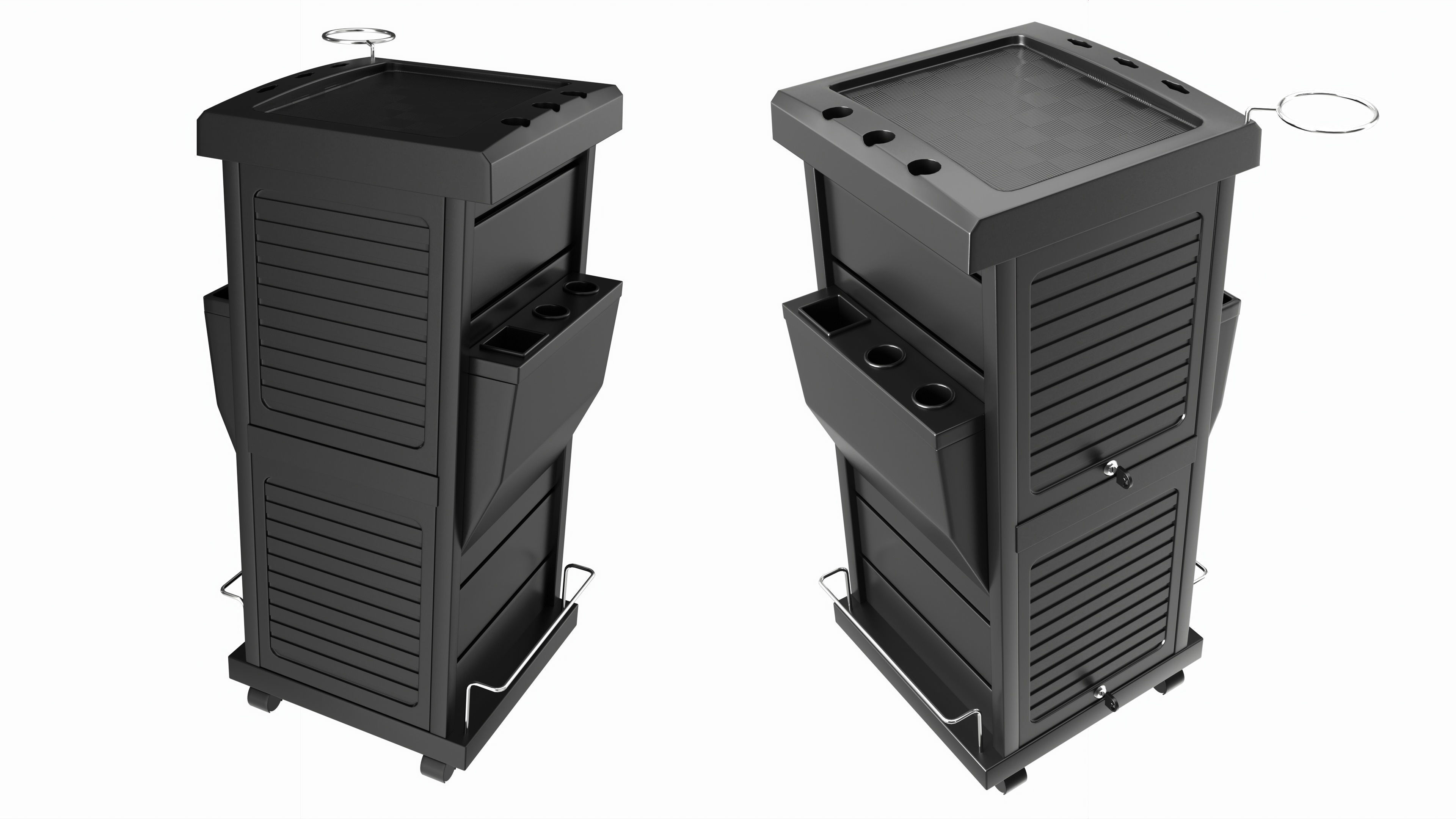 Hair Salon Trolley Rolling Cart with Drawers 3D model_1