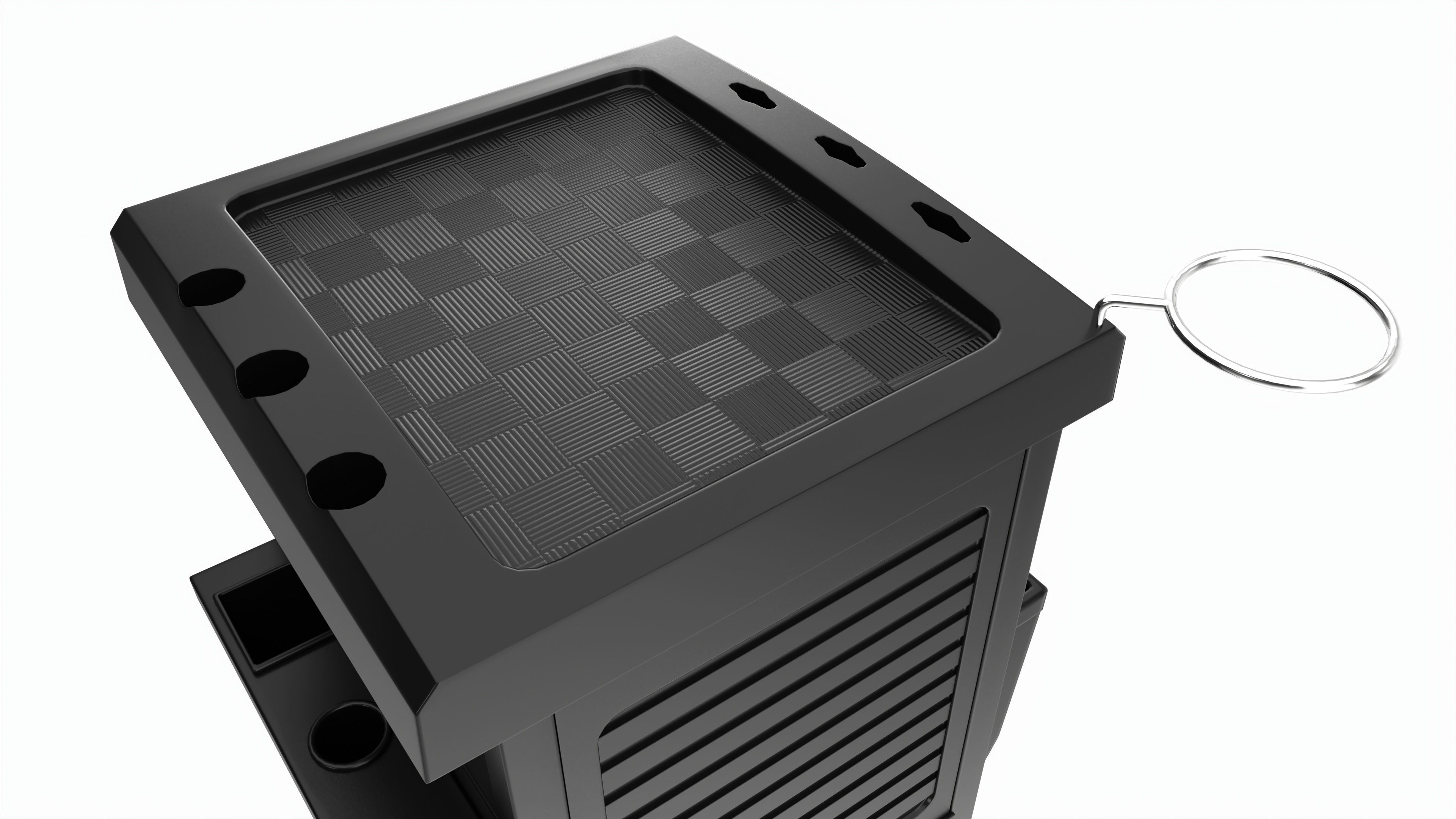 Hair Salon Trolley Rolling Cart with Drawers 3D model_2