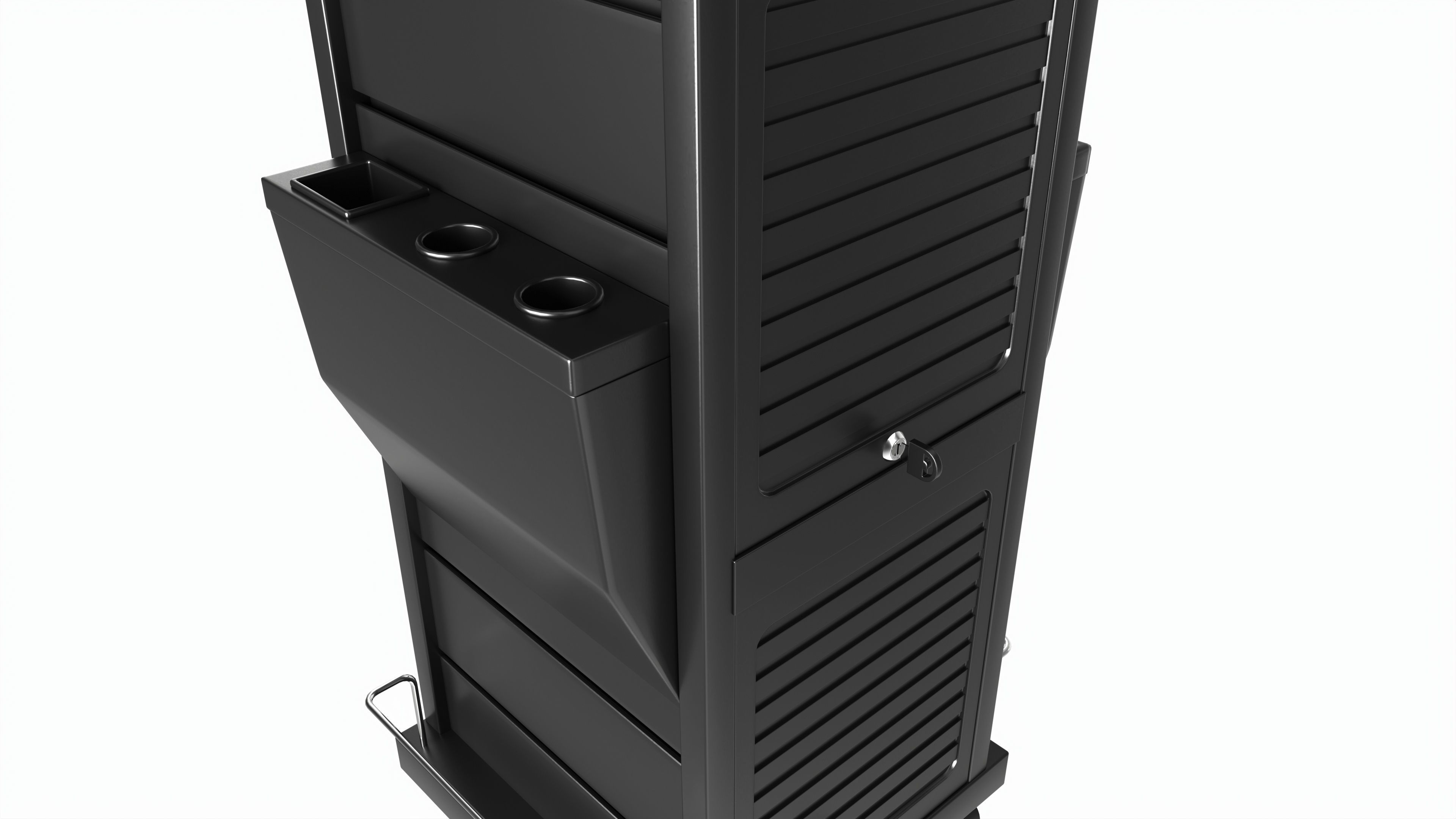 Hair Salon Trolley Rolling Cart with Drawers 3D model_3