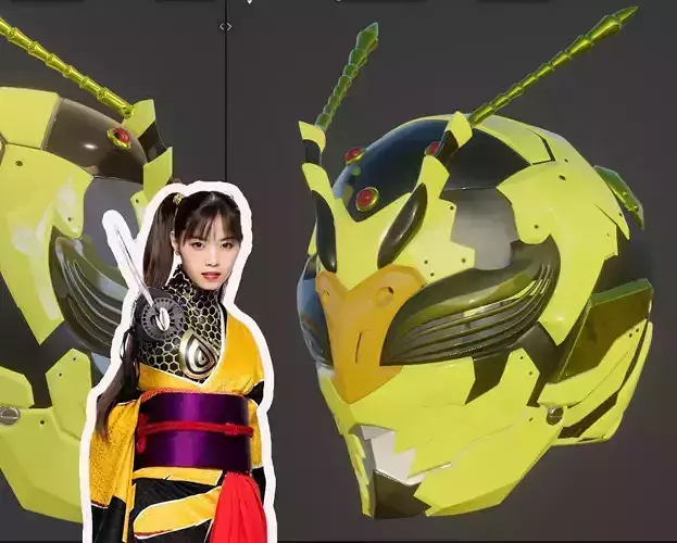 Hachi Augment 01  Kamen Rider cosplay helmet 3D printable 3D print model