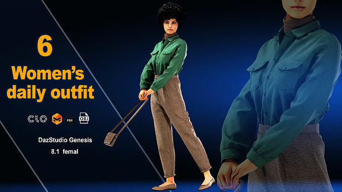 Woman Daily outfit 3D model
