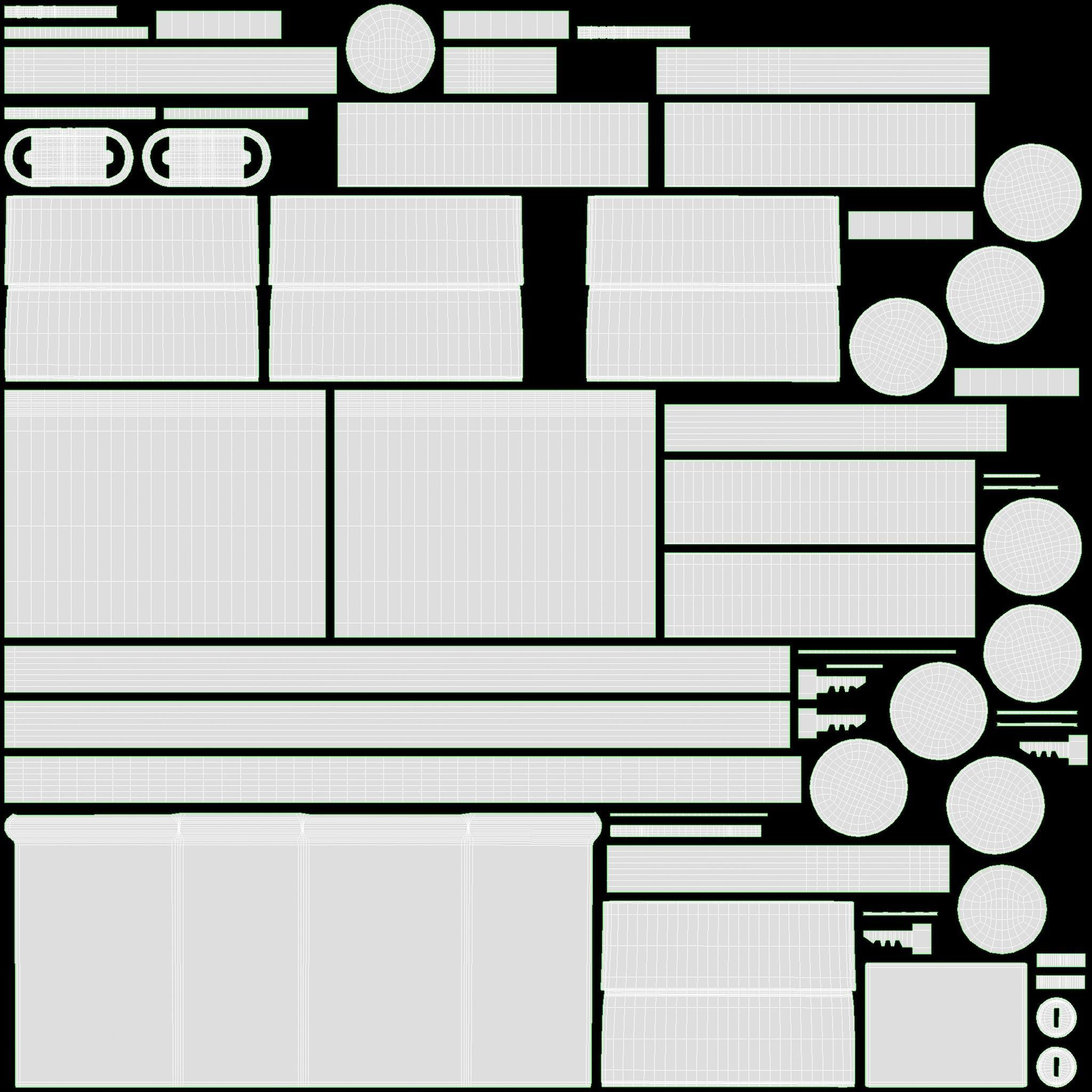 Hair Salon Trolley Rolling Cart with Drawers Attached 3D model_9