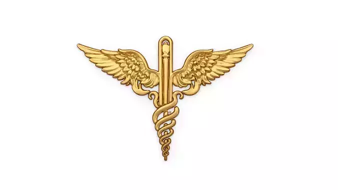 Relief Caduceus carved 01