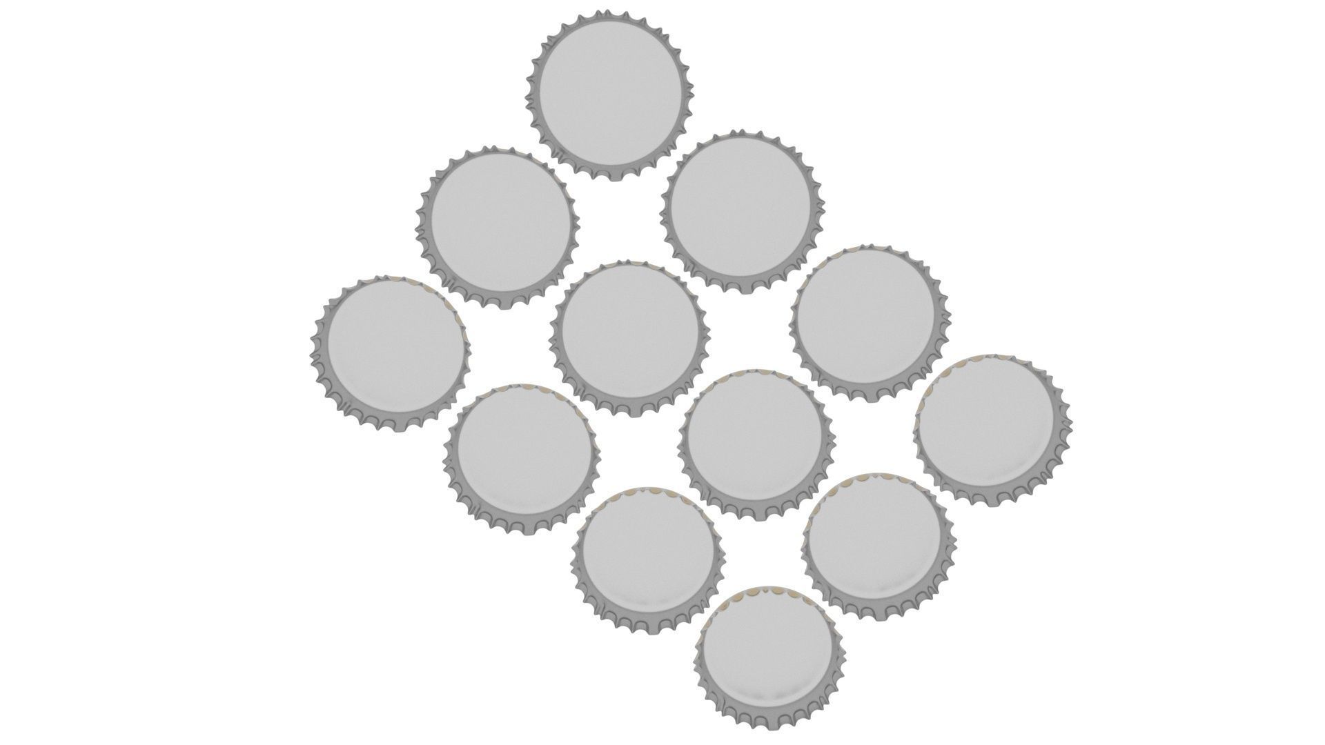Beer Bottle Caps 3D model_16