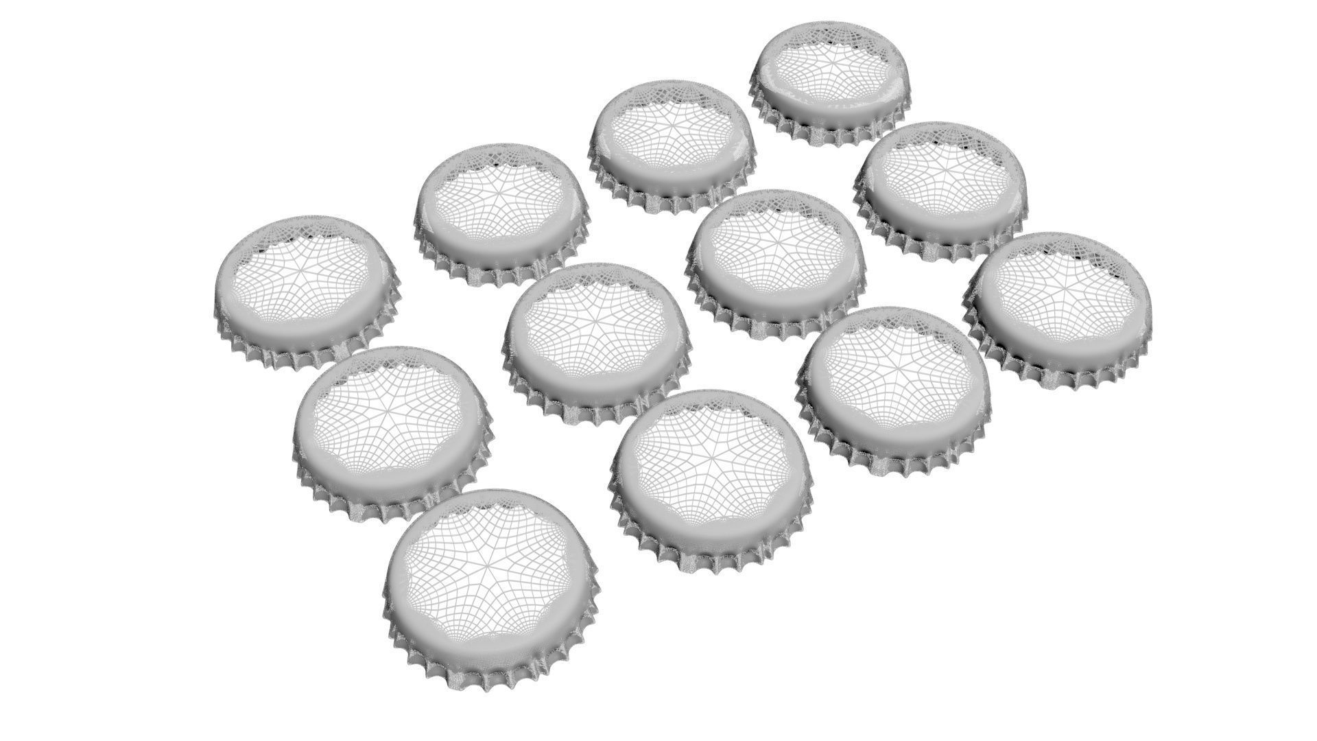 Beer Bottle Caps 3D model_25