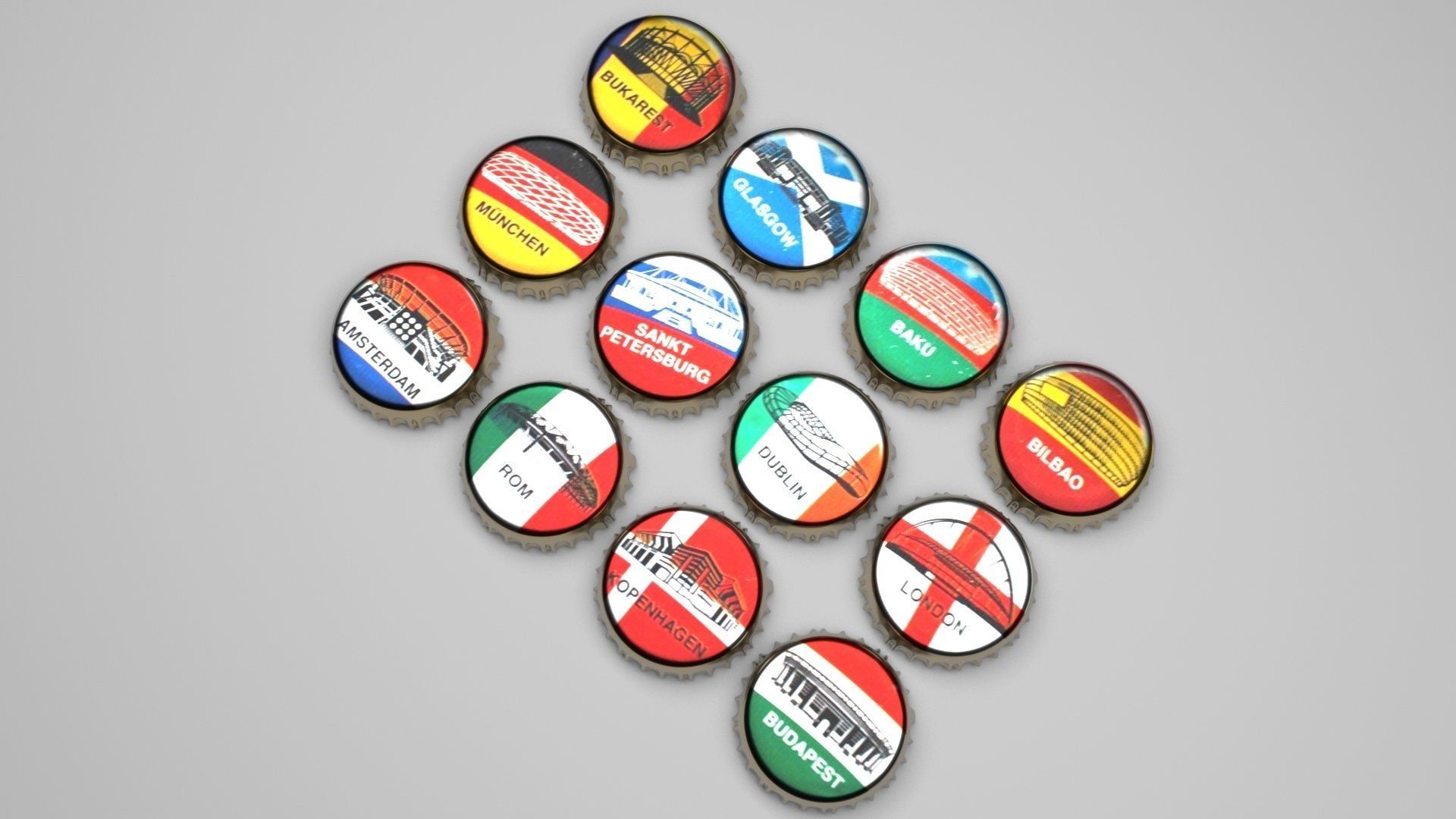 Beer Bottle Caps 3D model_1