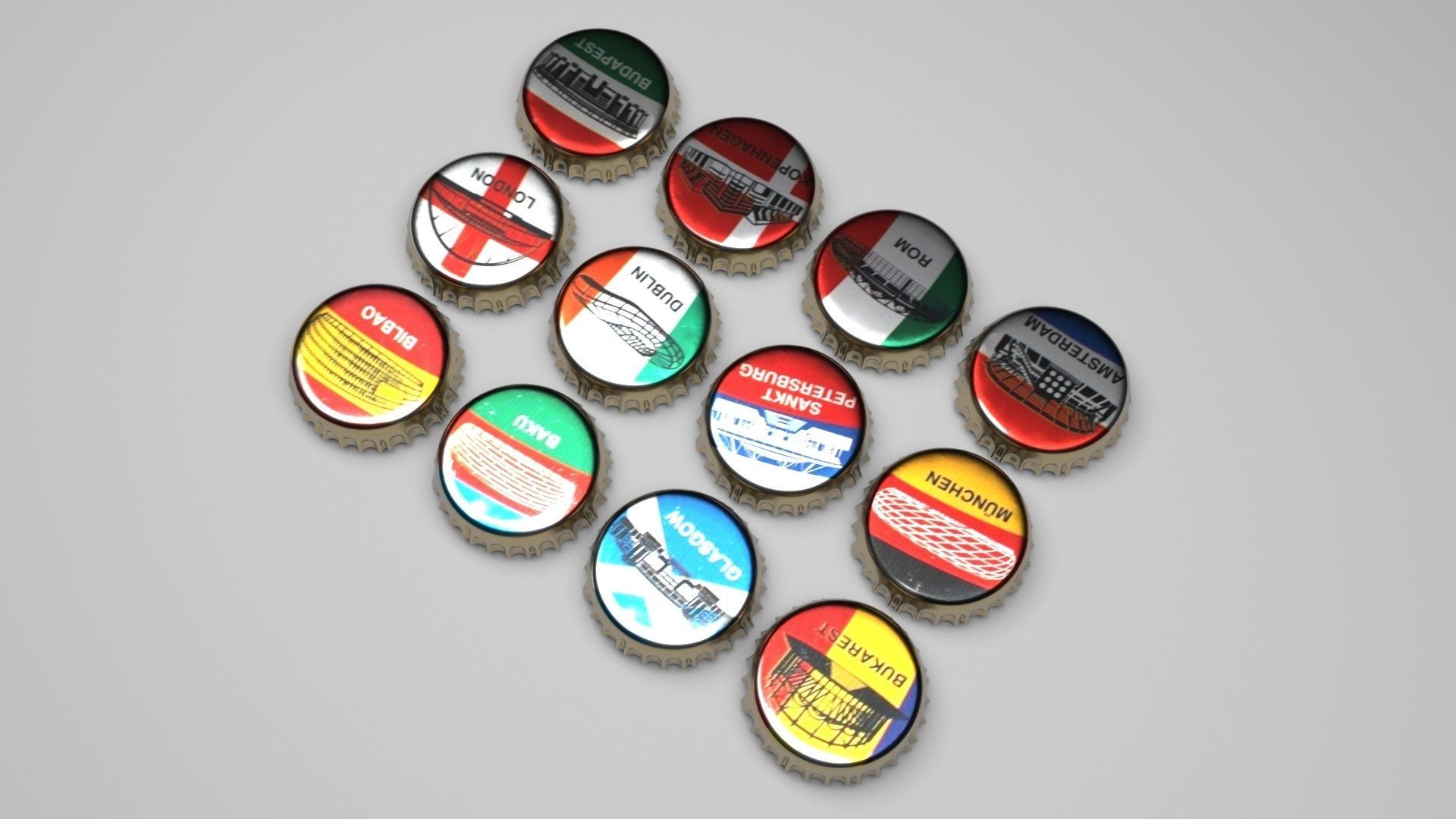 Beer Bottle Caps 3D model_3