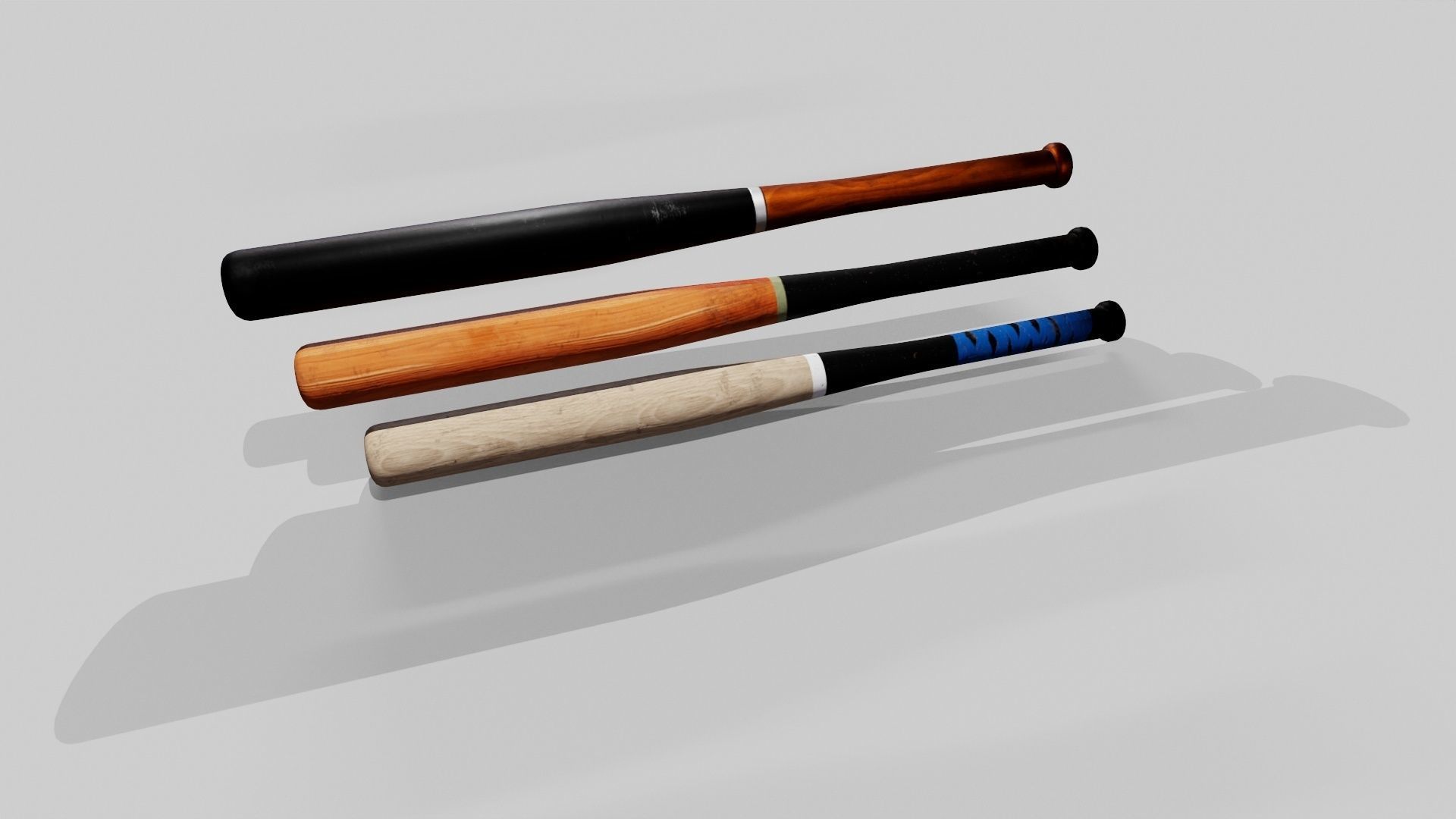 Baseball Bat Pack Low-poly 3D model_1