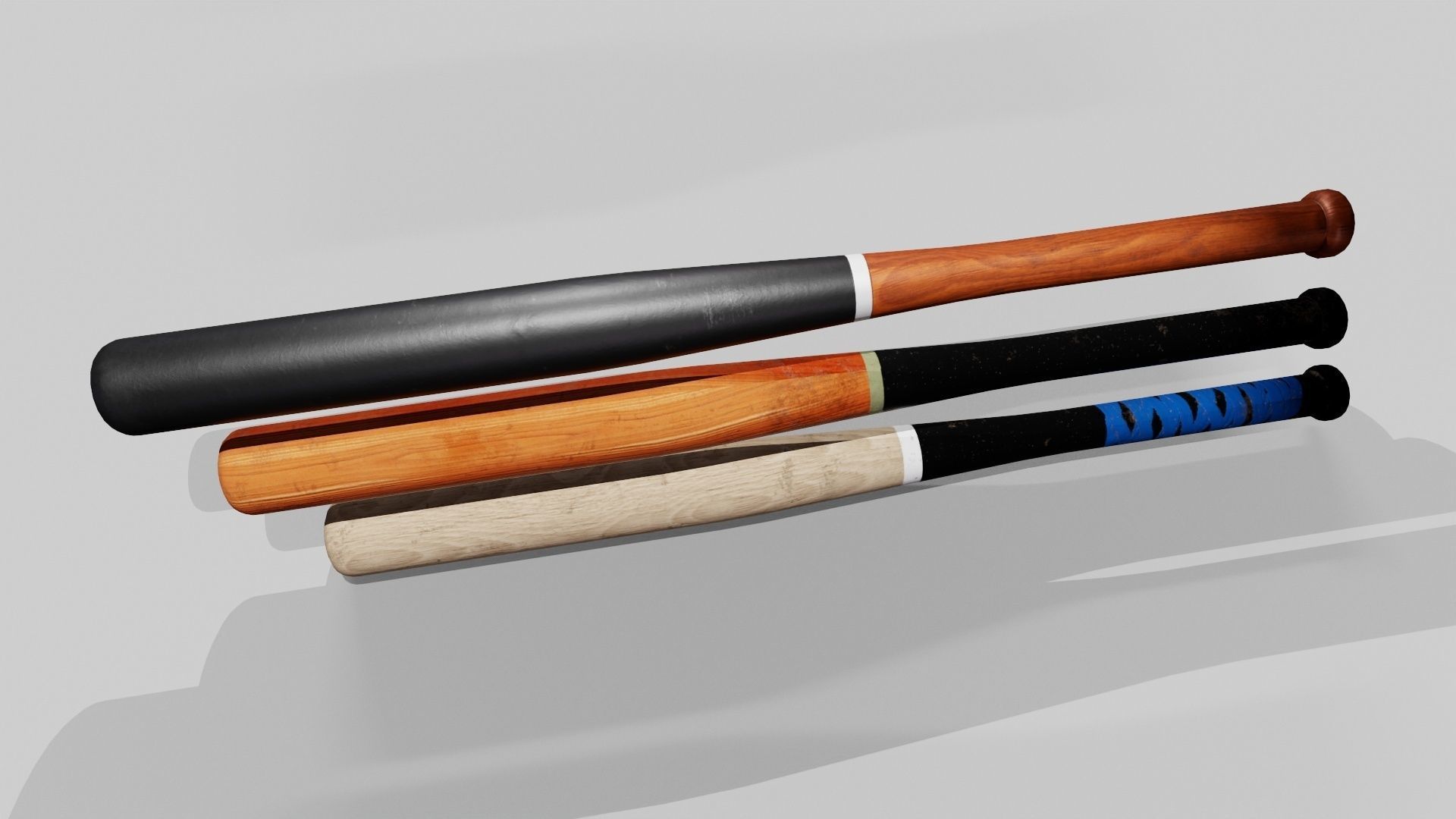 Baseball Bat Pack Low-poly 3D model_6