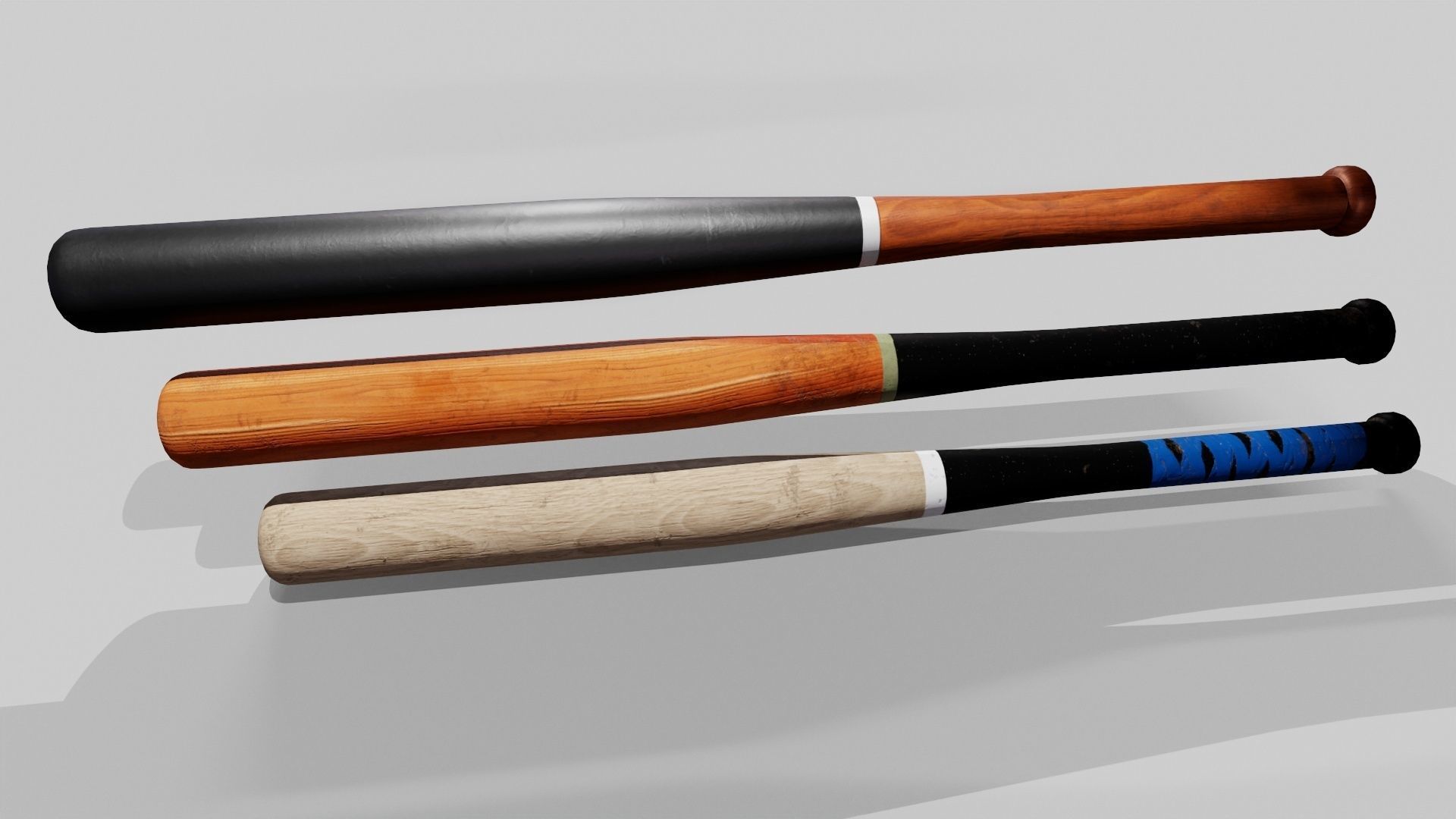 Baseball Bat Pack Low-poly 3D model_3