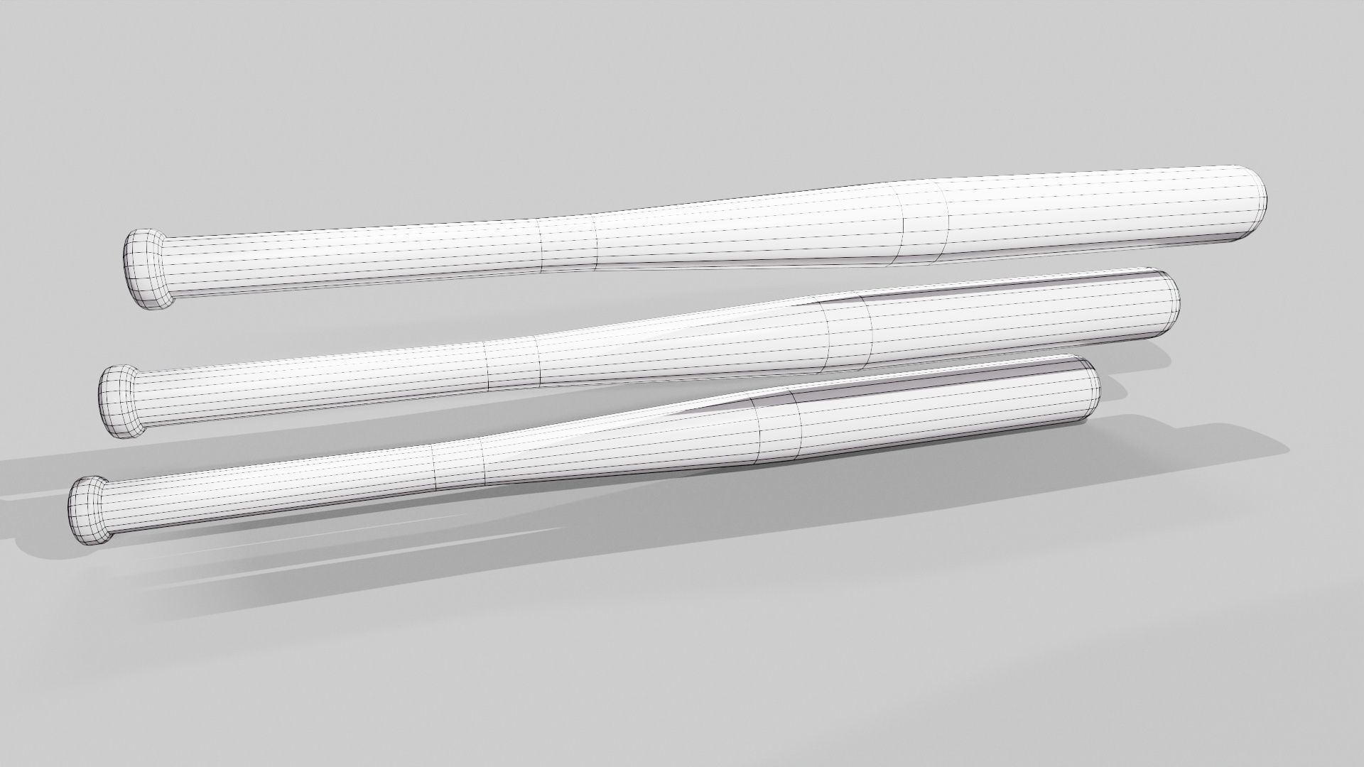 Baseball Bat Pack Low-poly 3D model_13