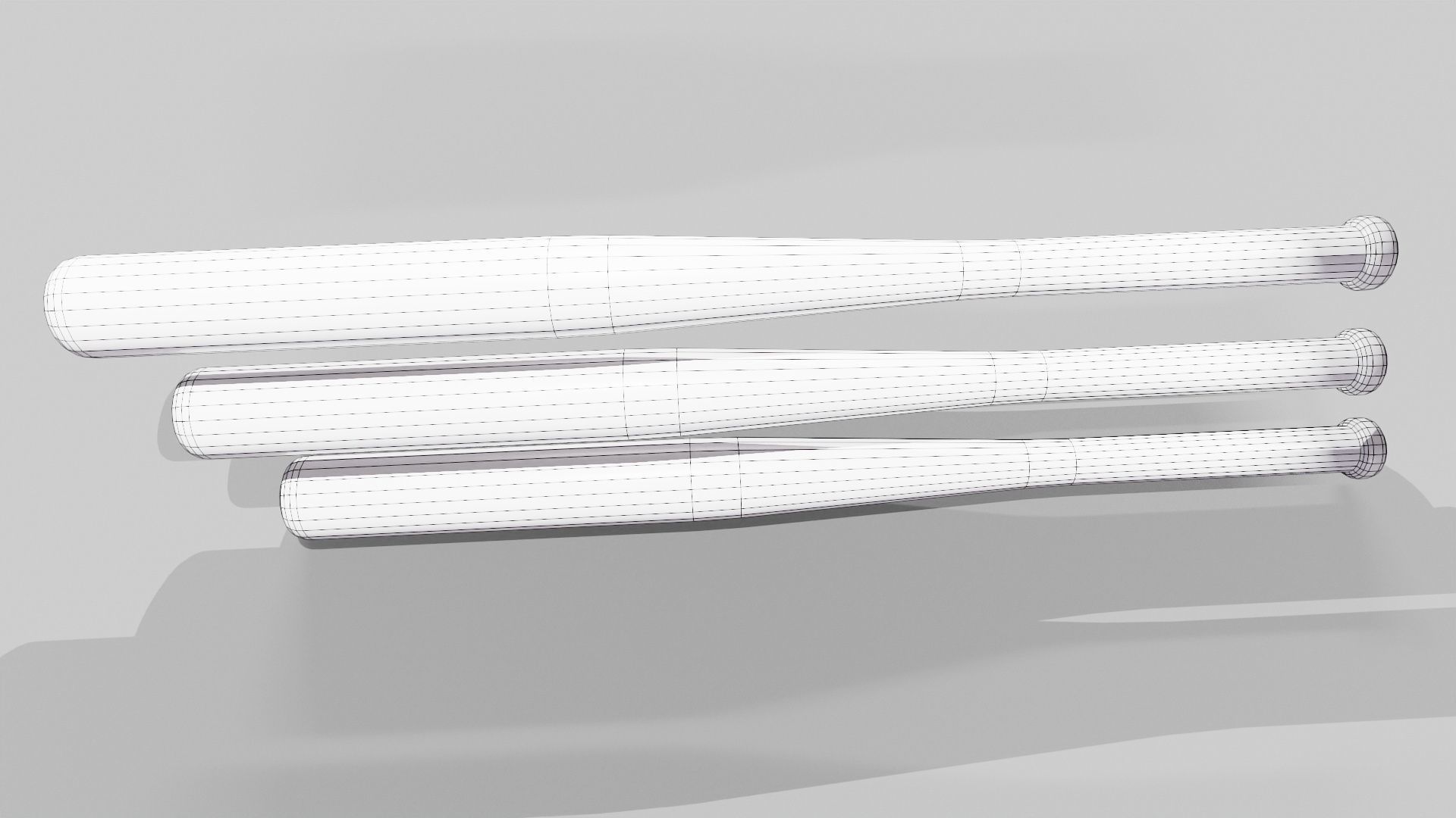Baseball Bat Pack Low-poly 3D model_11