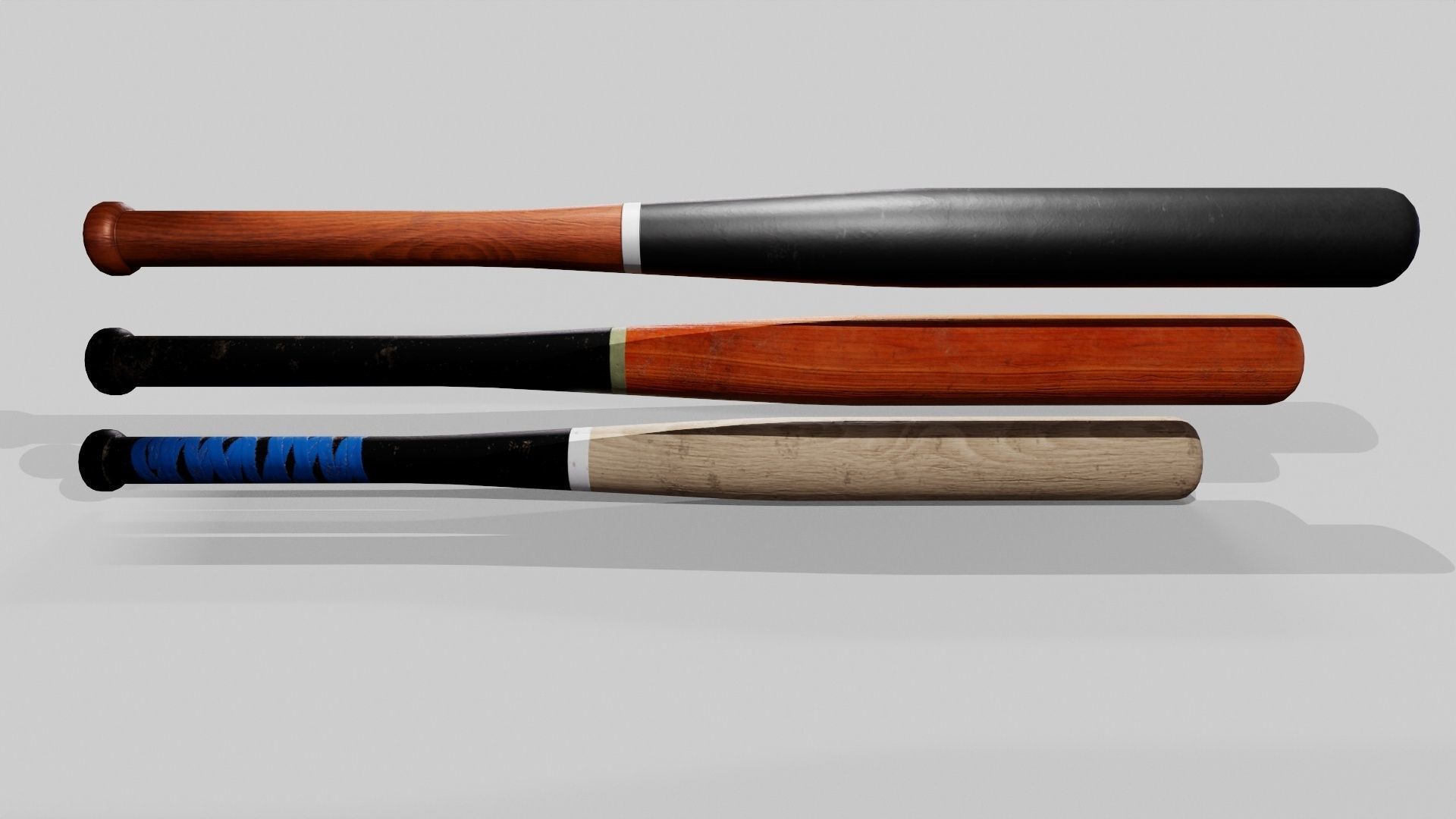 Baseball Bat Pack Low-poly 3D model_7