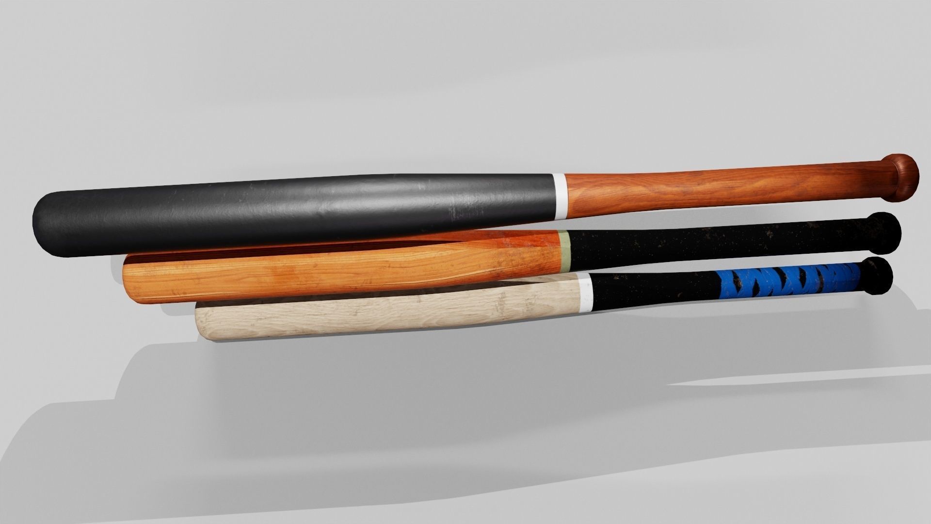 Baseball Bat Pack Low-poly 3D model_10