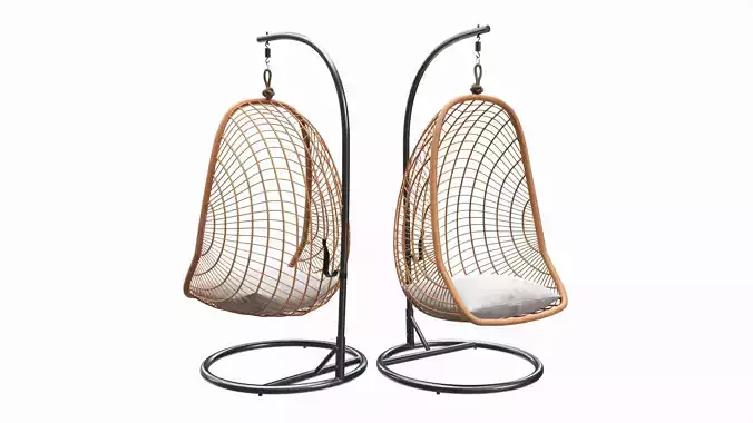 Hanging armchair with cushions 02