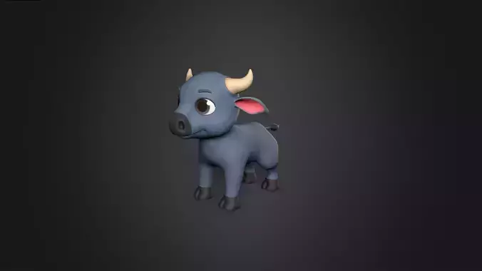 Asset - Cartoons - Animal Buffalo Rigged 3D model