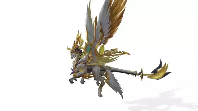 Elf Dragon King Low-poly 3D model