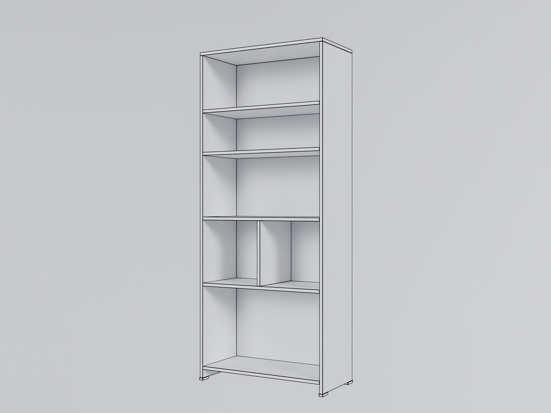 Heim Studio NOBU Book Rack Low-poly 3D model_7