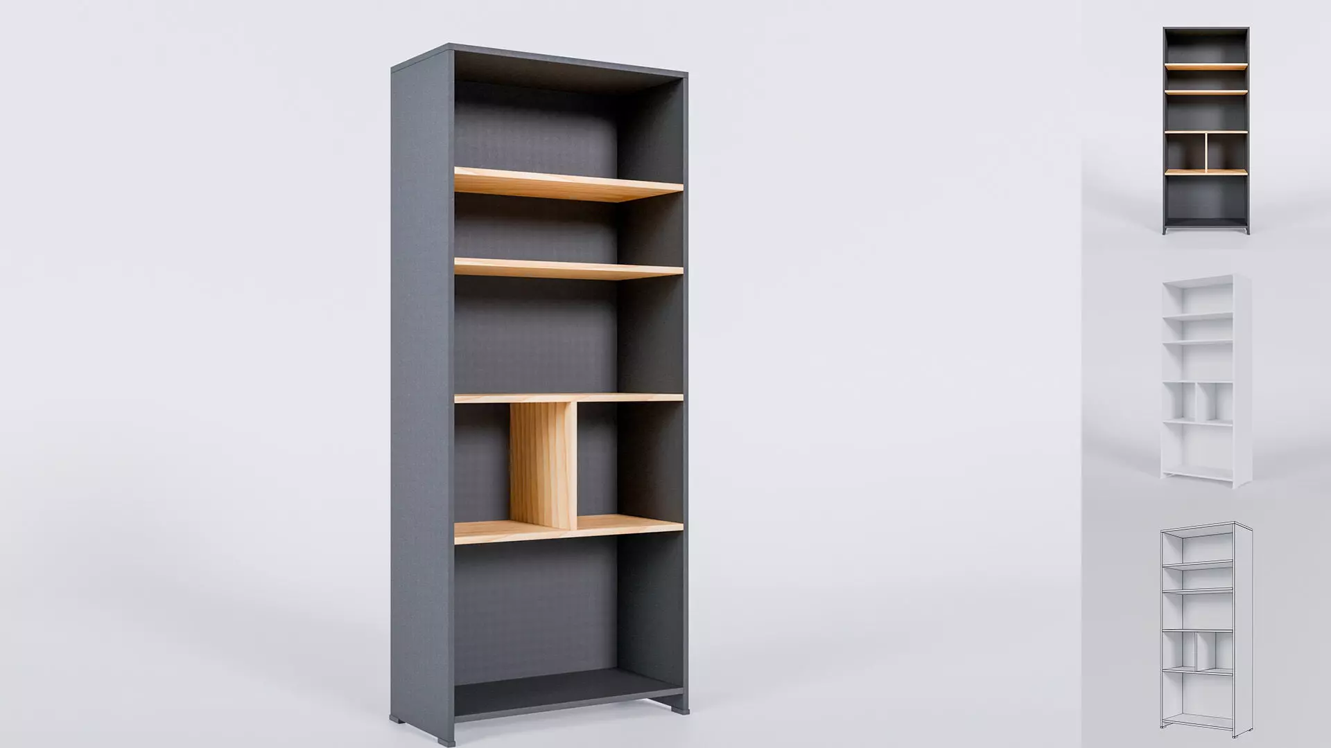 Heim Studio NOBU Book Rack Low-poly 3D model_0