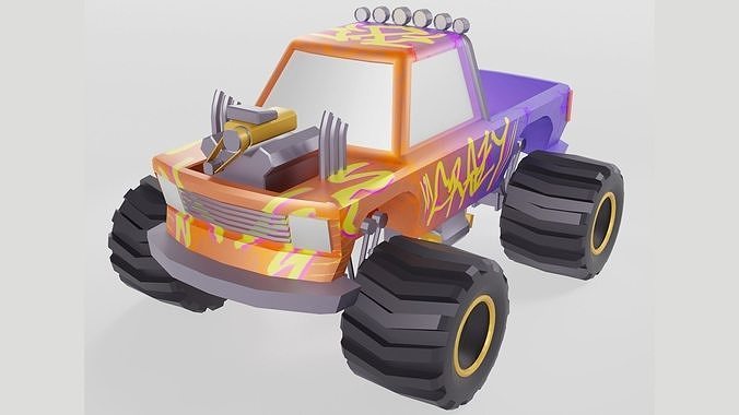 Lowpoly Monster Truck Low-poly 3D model