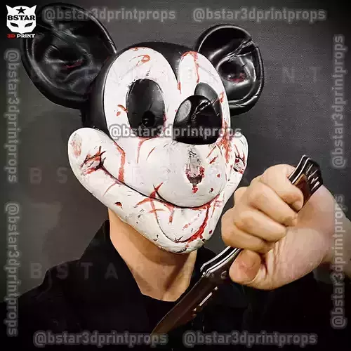 Mickey Mouse Trap Mask - Damaged Version - Halloween Cosplay 3D print model