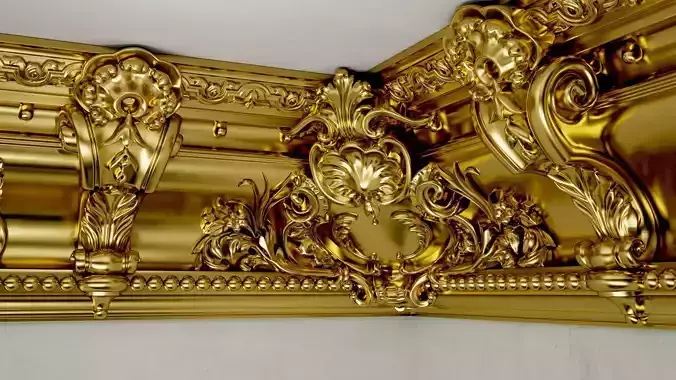 LARGE VICTORIAN CORNICE BAROQUE GYPSUM FOR CNC FABRICATION