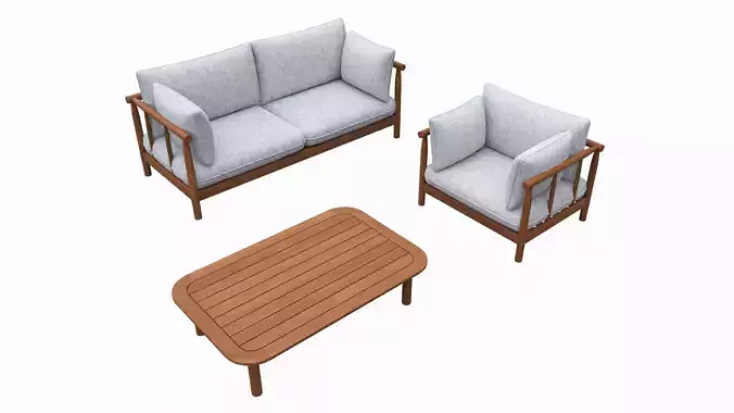 Outdoor set 2 seater sofa chair coffee table 03