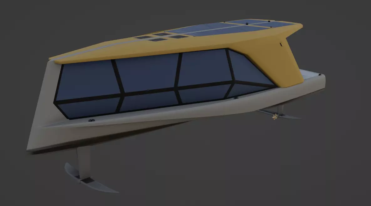 Electric Hydrofoil boat 3D model Low-poly 3D model_0