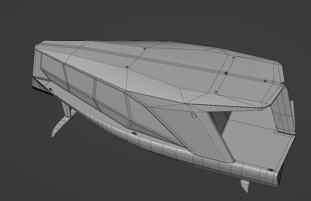 Electric Hydrofoil boat 3D model Low-poly 3D model_7