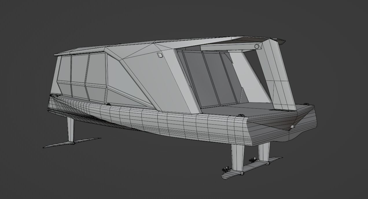 Electric Hydrofoil boat 3D model Low-poly 3D model_8