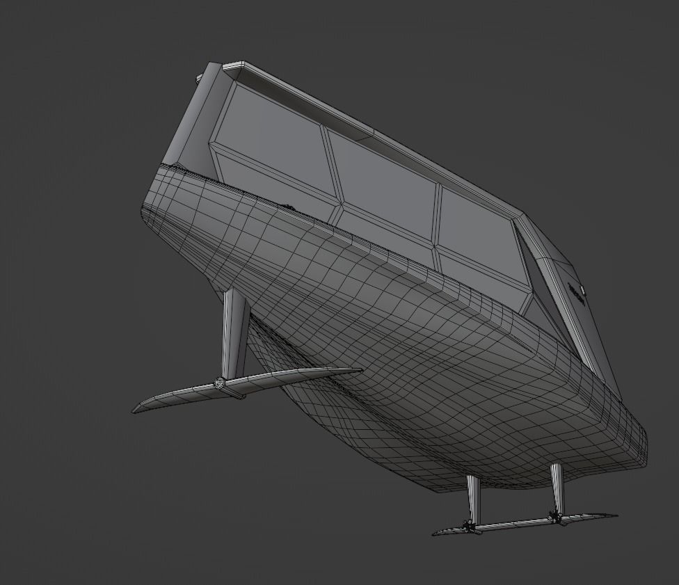 Electric Hydrofoil boat 3D model Low-poly 3D model_9