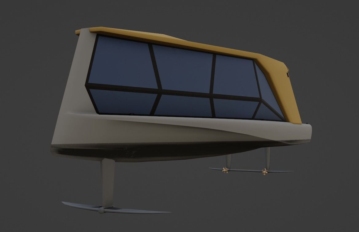 Electric Hydrofoil boat 3D model Low-poly 3D model_5