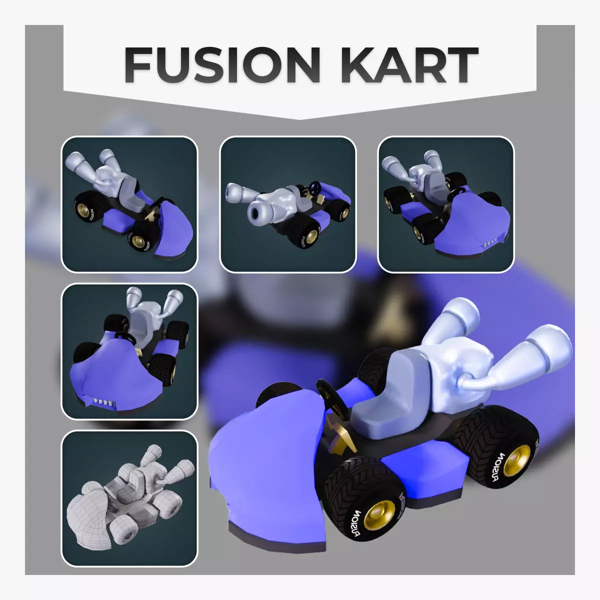 Fusion Kart  Low-poly 3D model_0