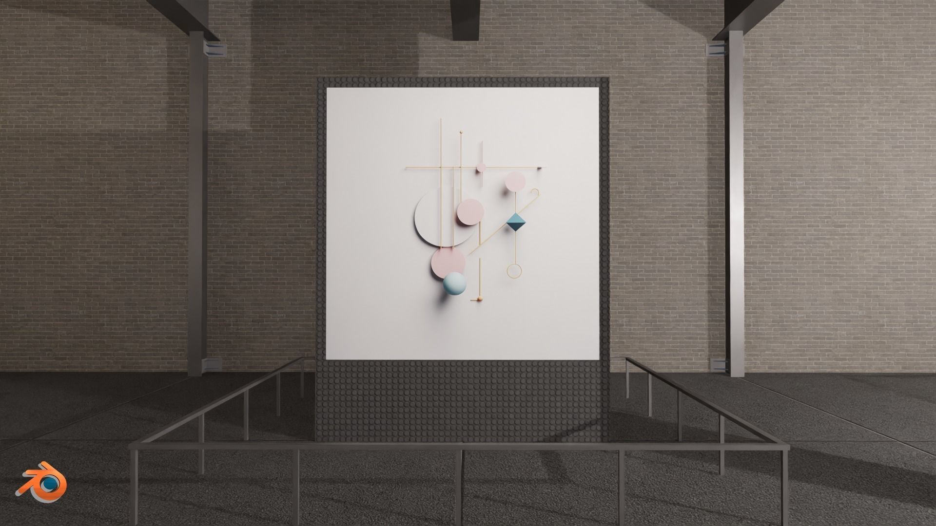 Modular Art Gallery 02 Unity Asset Low-poly 3D model_11