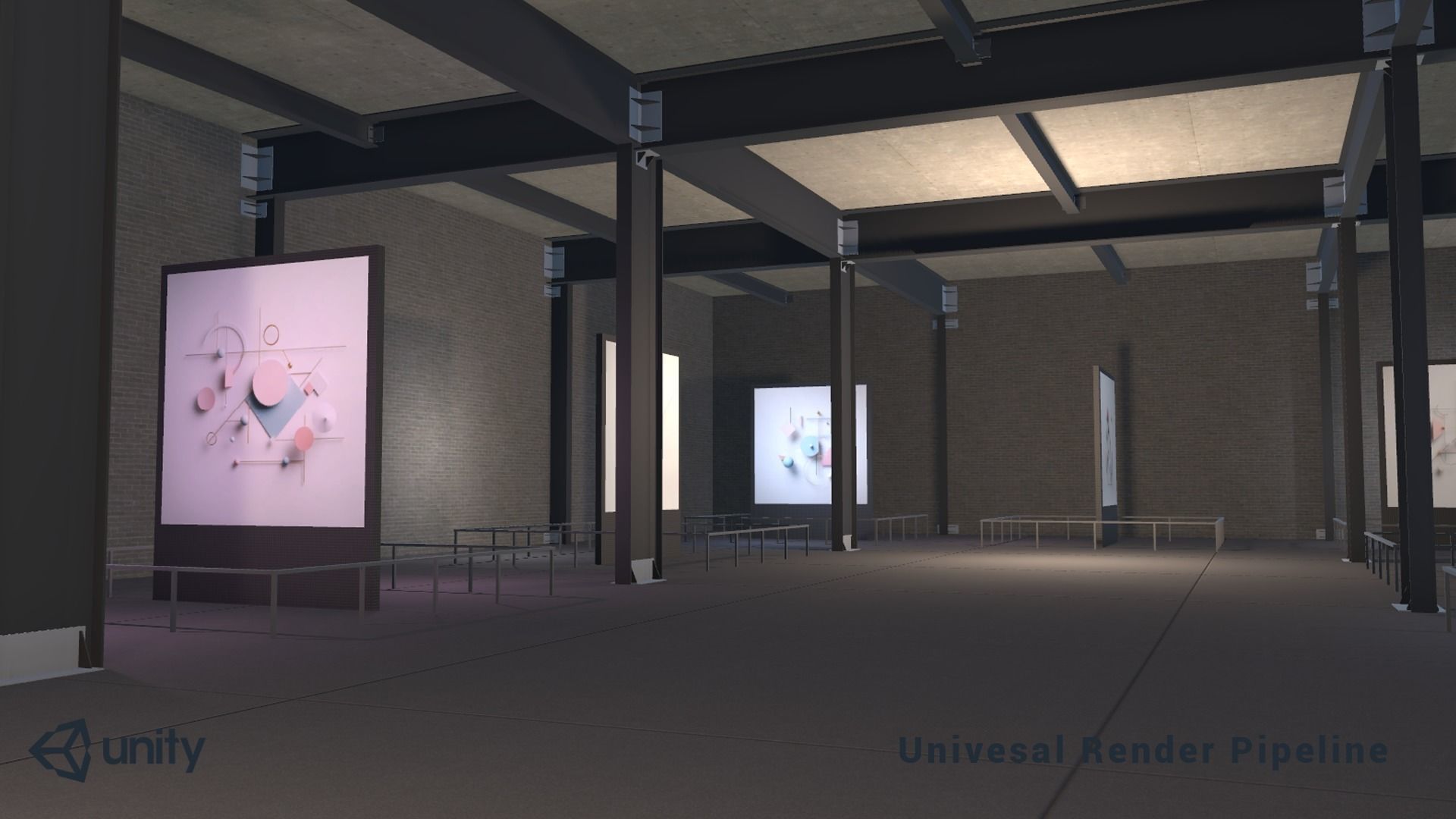 Modular Art Gallery 02 Unity Asset Low-poly 3D model_3