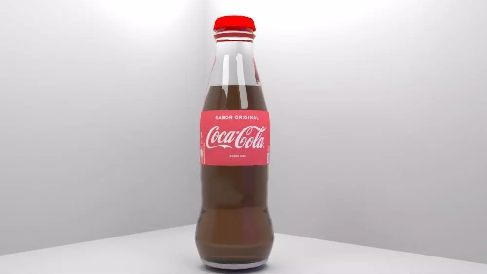 Coca-cola de vidro 3D model_0