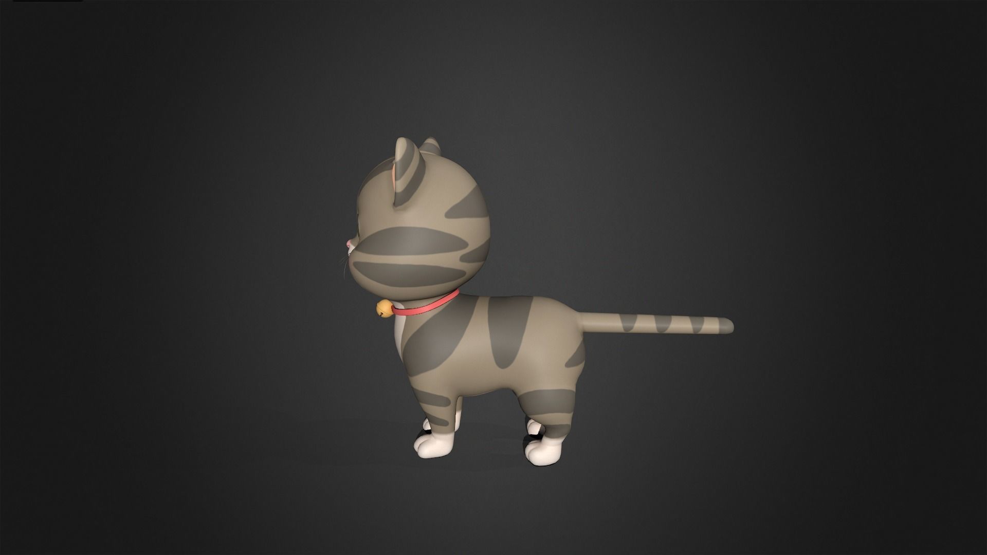 Asset - Cartoons - Animal Cat baby Rigged 3D model_12