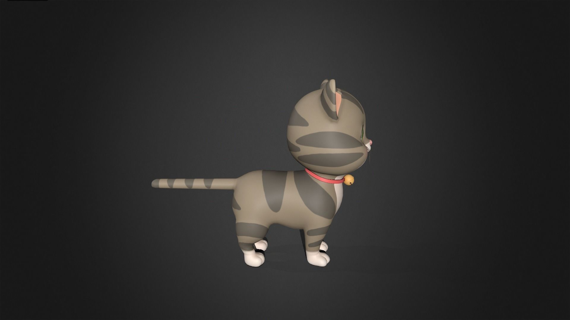 Asset - Cartoons - Animal Cat baby Rigged 3D model_4