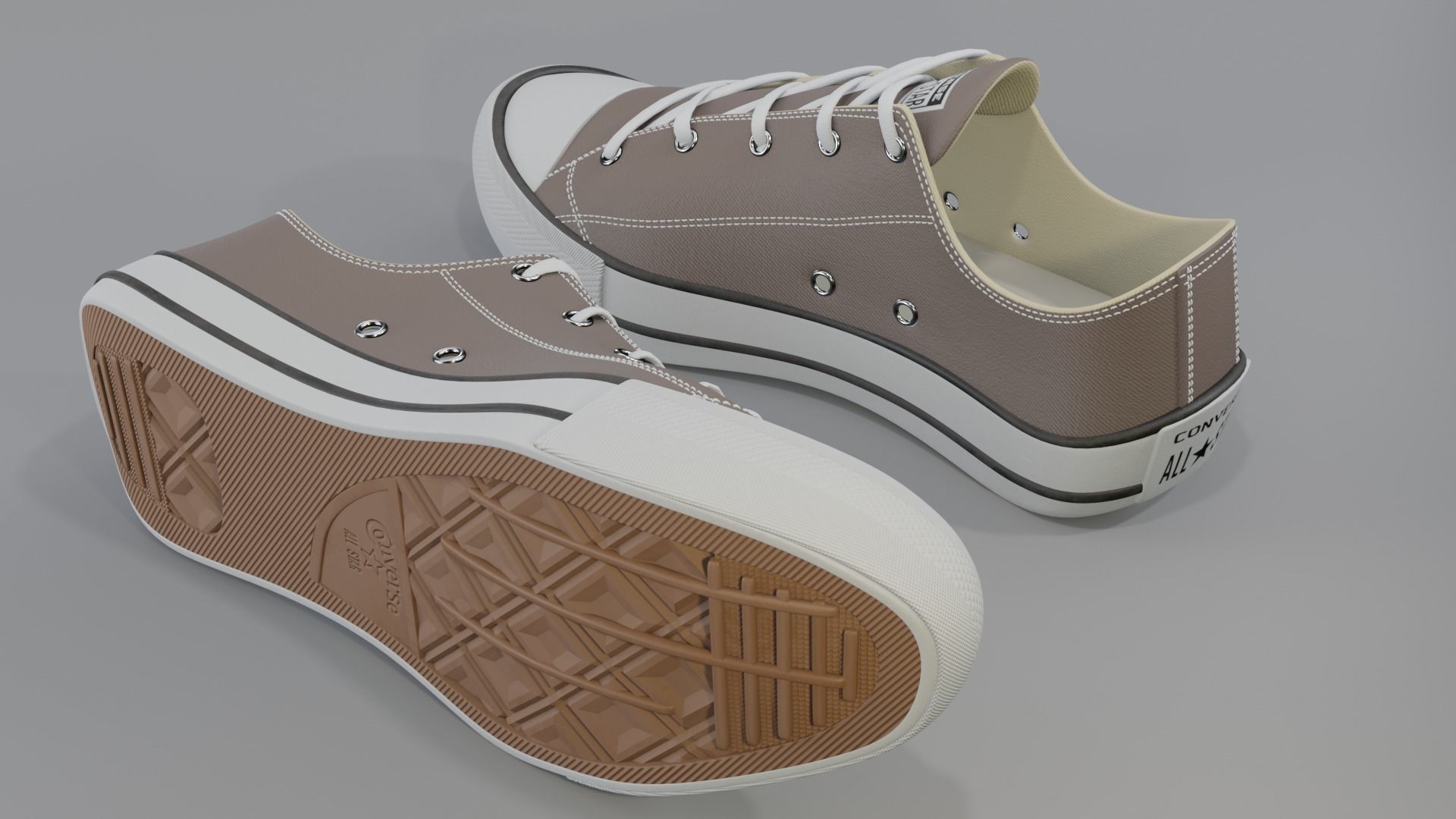 Conver All Stars Low  Brown 3D model_5