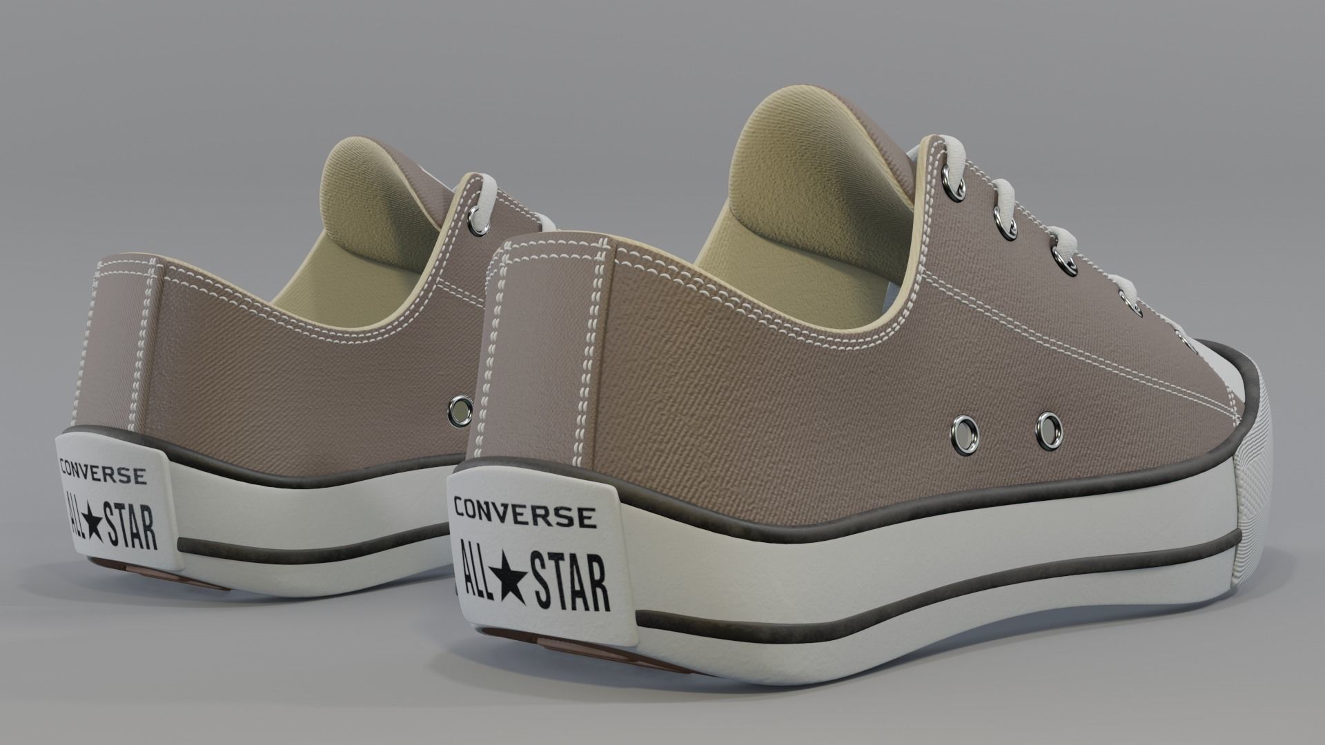 Conver All Stars Low  Brown 3D model_2