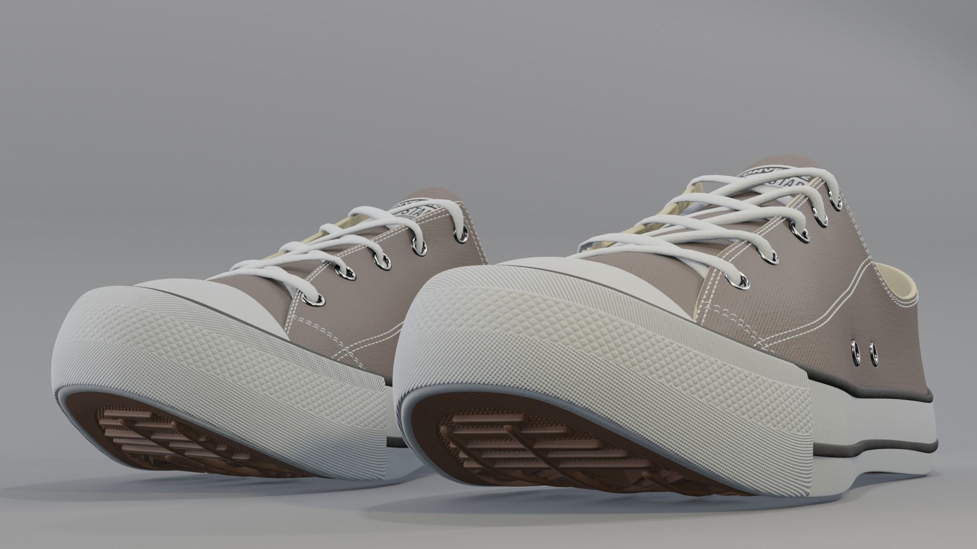 Conver All Stars Low  Brown 3D model_4