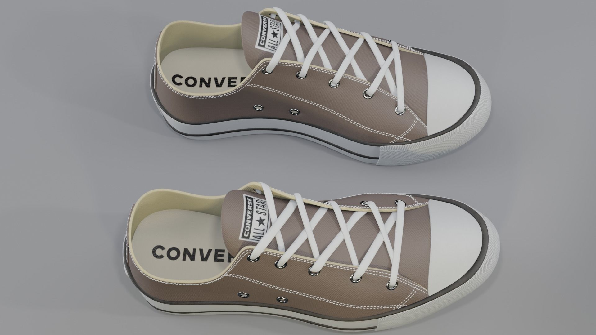 Conver All Stars Low  Brown 3D model_1