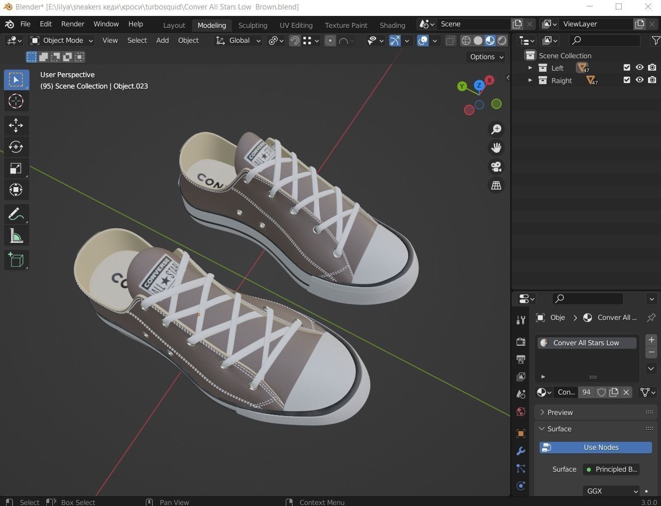 Conver All Stars Low  Brown 3D model_12
