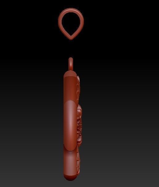 Cross Patee Templar Maltese floral pattern pendant 3D print model_9