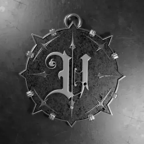 Medallion with letter U 3D printable model