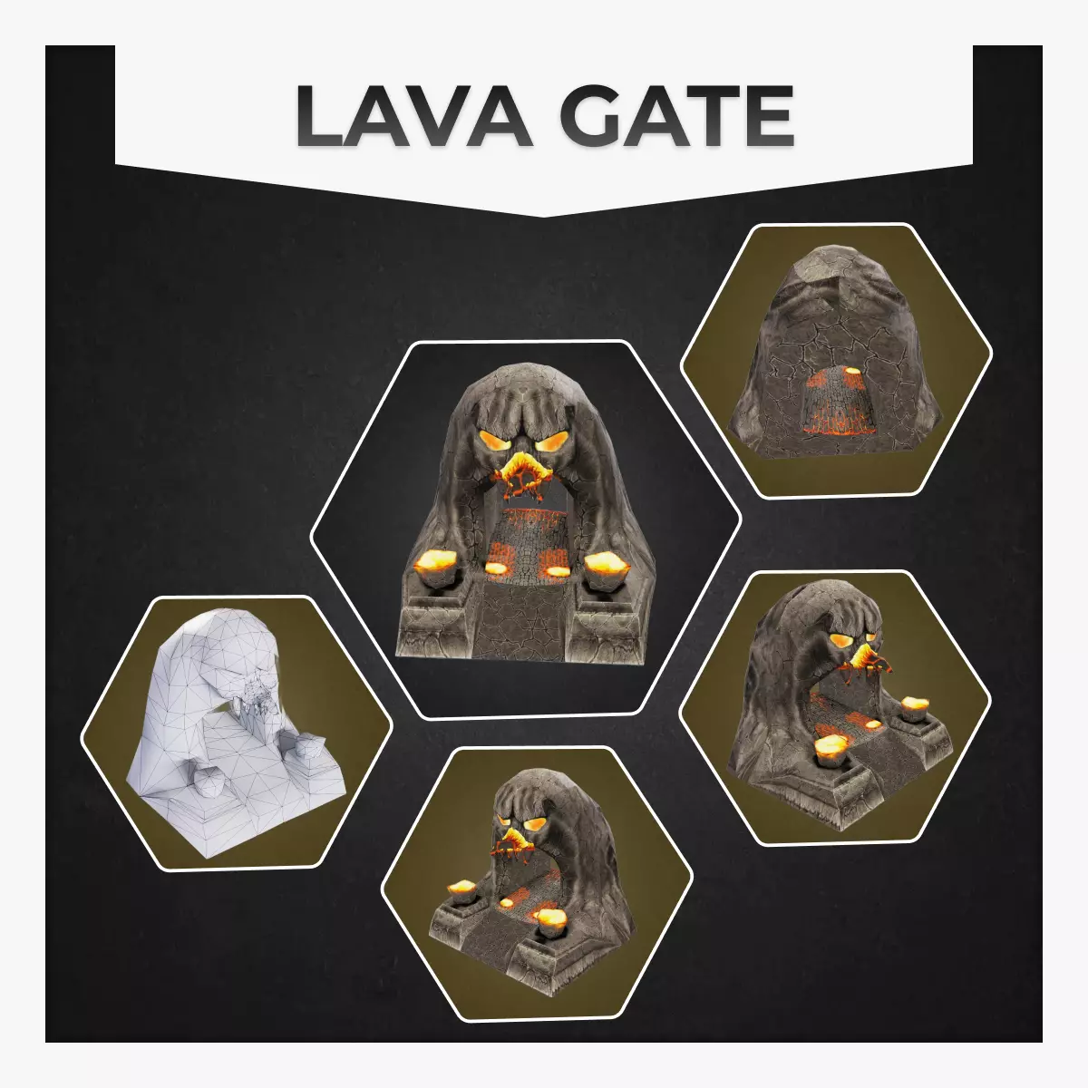 Lava Gate Low-poly 3D model_0