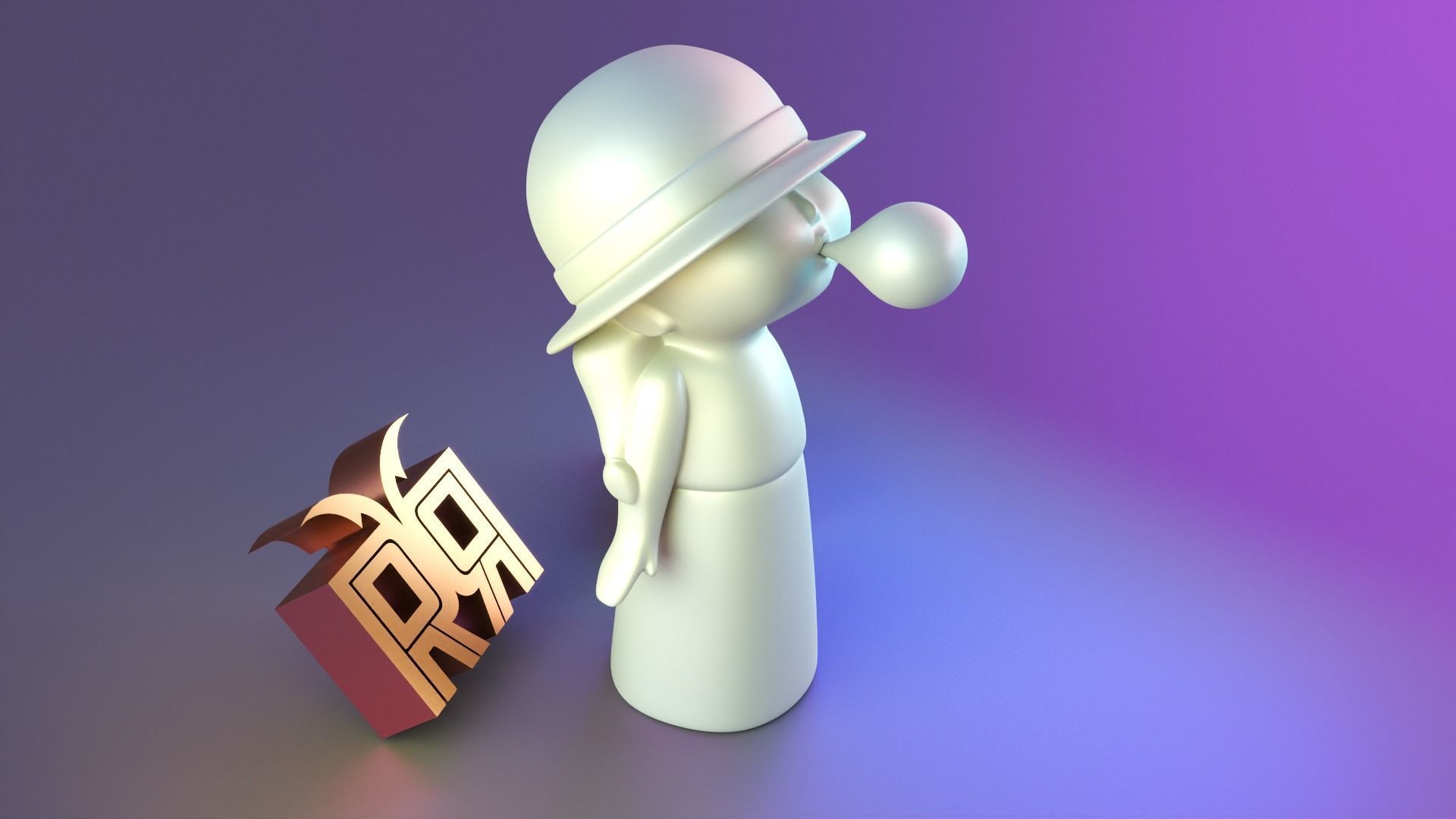 minimal stute girl decor 02 3D print model_9