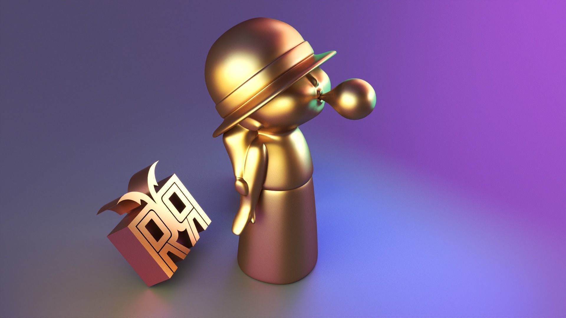 minimal stute girl decor 02 3D print model_10