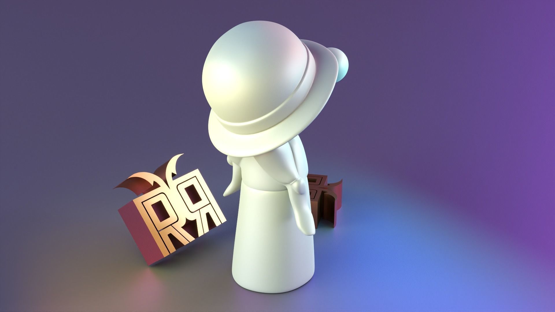 minimal stute girl decor 02 3D print model_2