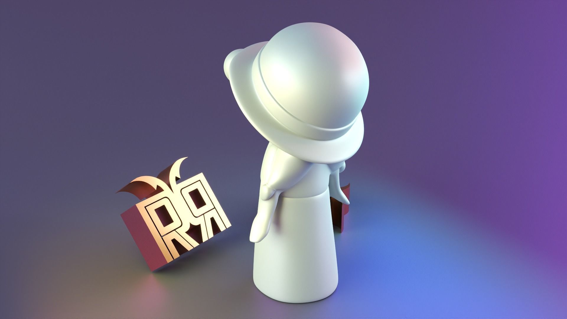 minimal stute girl decor 02 3D print model_3